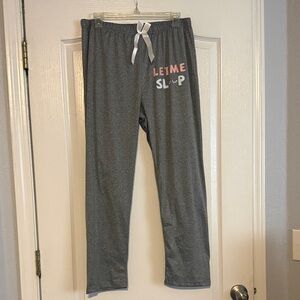 Women's Gray Pajama Pants with 'Let Me Sleep' Design